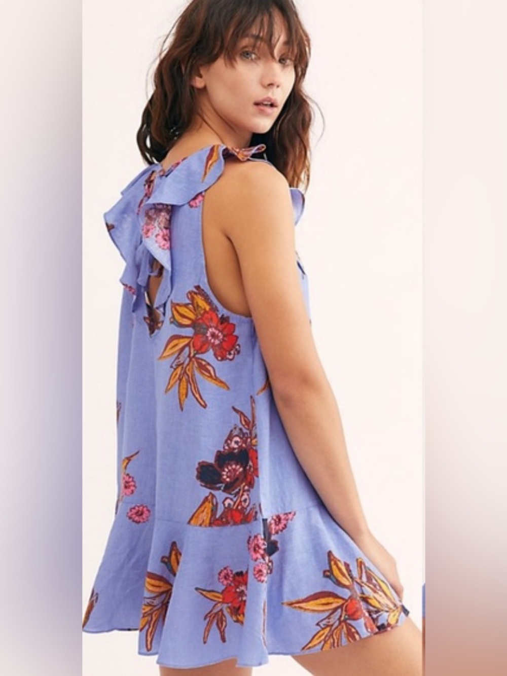 Free People Women's Summer in Tulum Tunic Top, Bluebell